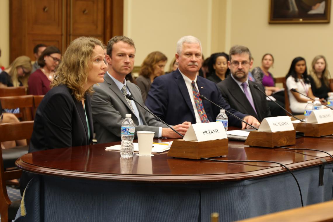 Kacey Ernst, a UA associate professor and infectious disease epidemiologist, testifies on the Zika virus before a U.S. House subcommittee. Kacey Ernst, a UA associate professor and infectious disease epidemiologist, testifies on the Zika virus before a U.S. House subcommittee.